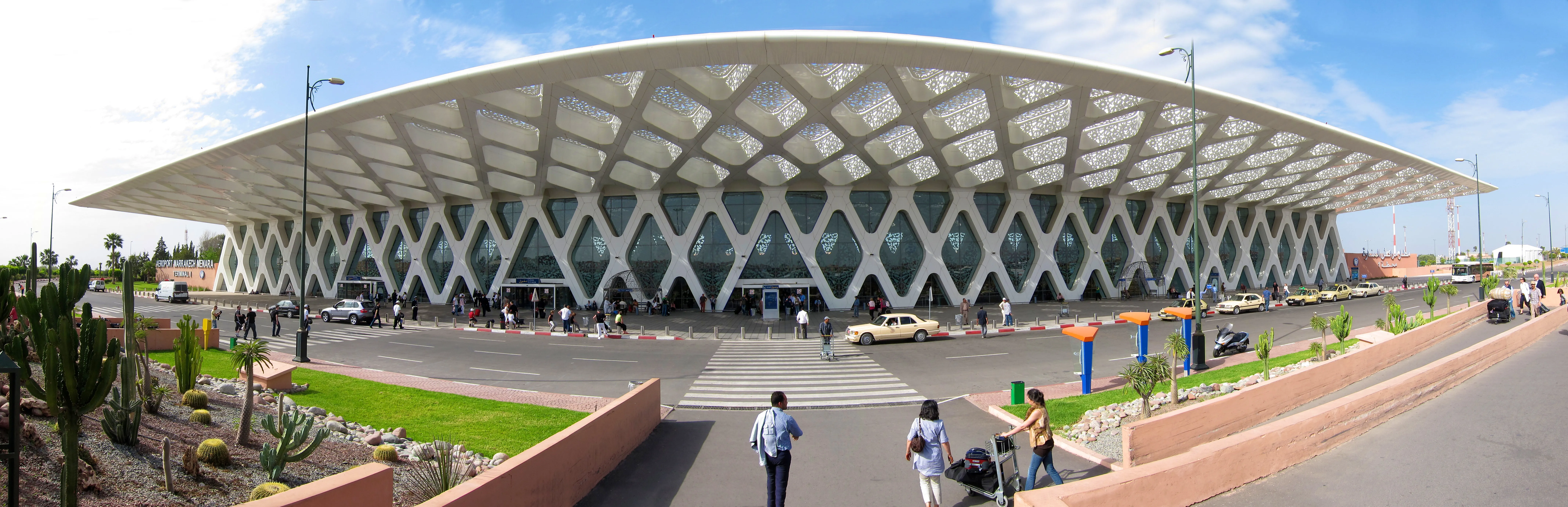 Departure gate and seating area airside at Marrakech Menara Airport